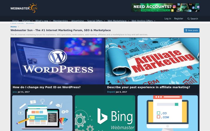 Screenshot of webmastersun.com