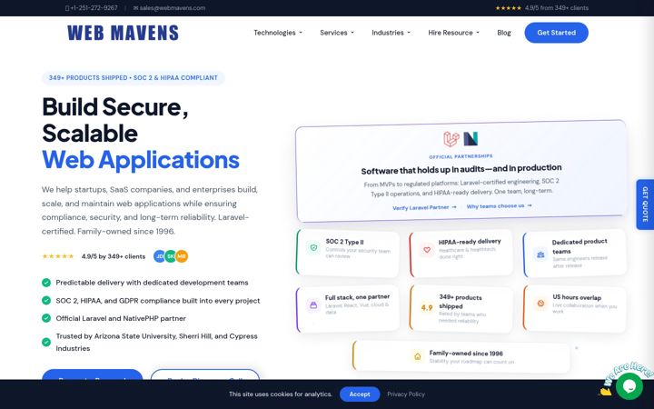 Screenshot of webmavens.com