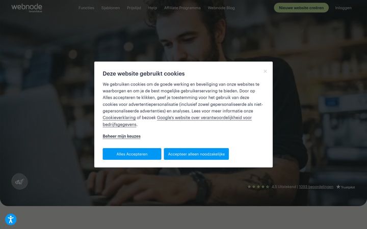 Screenshot di webnode.be