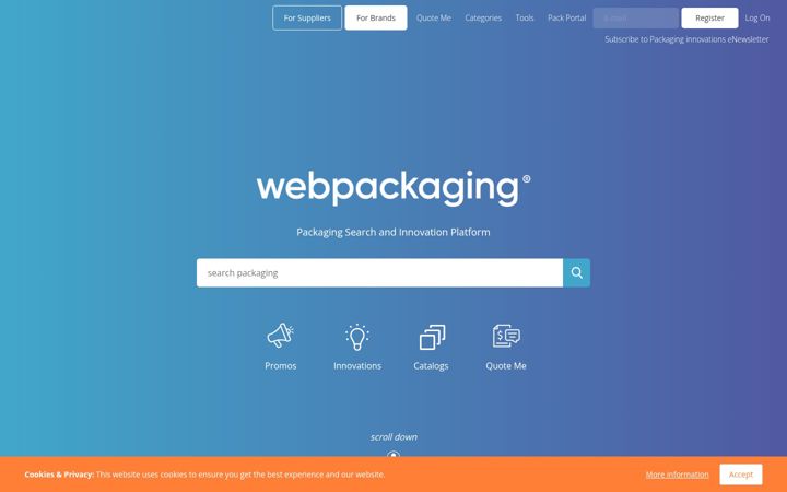 Screenshot of webpackaging.com