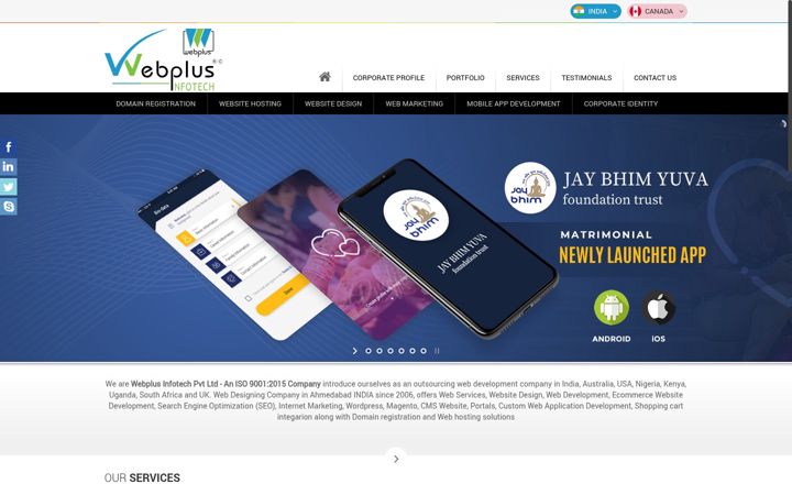 Snímek obrazovky webplusinfotech.net