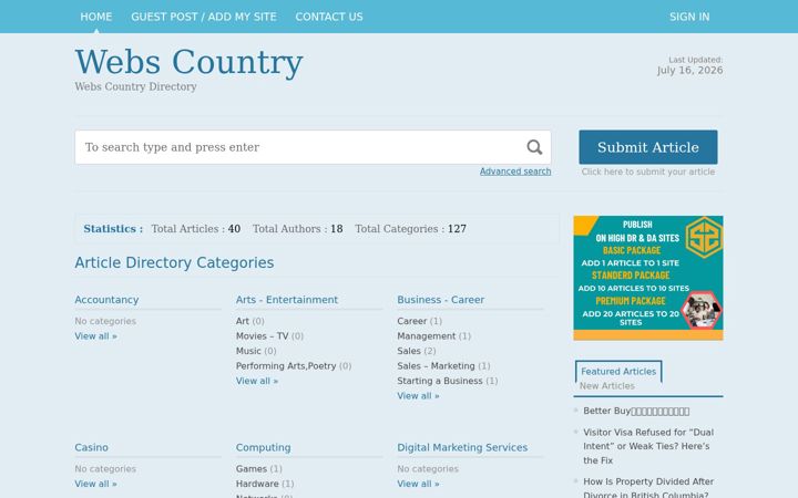 Screenshot of webscountry.com