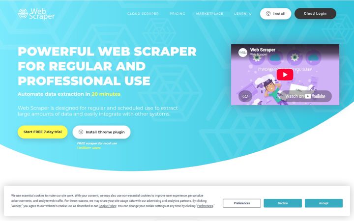 Skjermbilde av webscraper.io