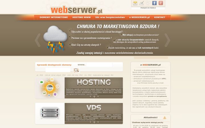 Screenshot of webserwer.pl