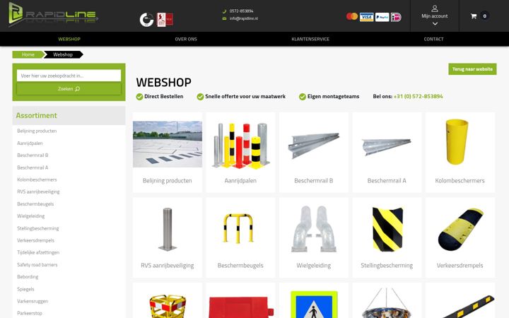 Ekrānuzņēmums no webshoprapidline.nl