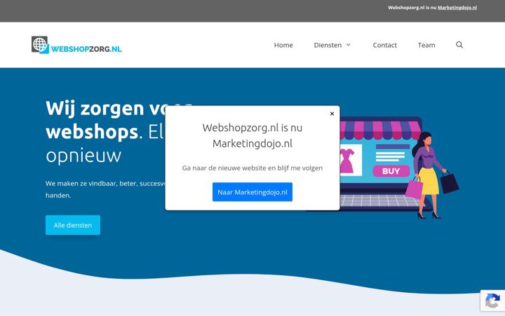 Skærmbillede af webshopzorg.nl