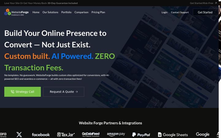 Captură de ecran a websiteforge.com