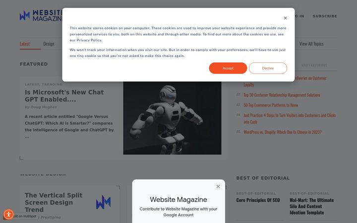 Captura de pantalla de websitemagazine.com
