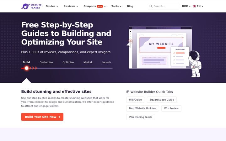 Kuvakaappaus sivustosta websiteplanet.com