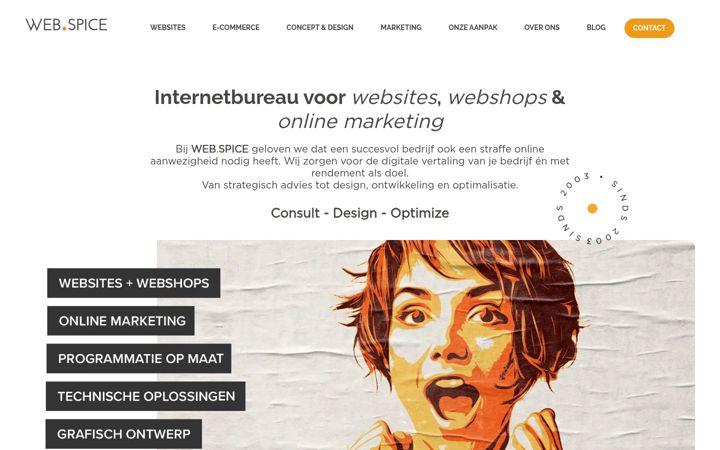 Screenshot di webspice.be