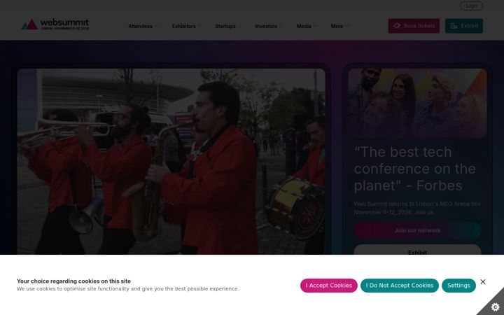 Ekraanipilt saidist websummit.com