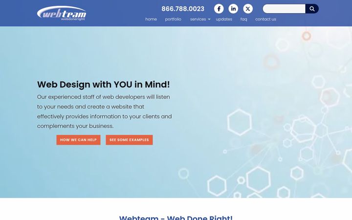 Screenshot van webteam.net