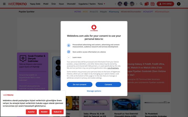 Screenshot του webtekno.com