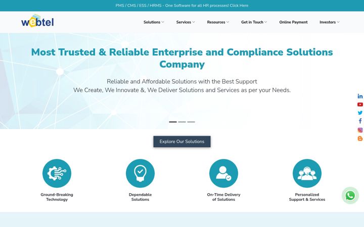 Screenshot of webtel.in