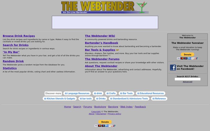 Screenshot of webtender.com