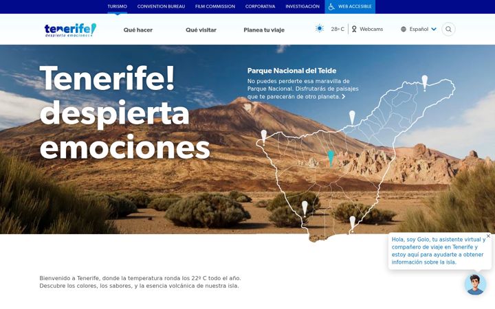 Snímek obrazovky webtenerife.com