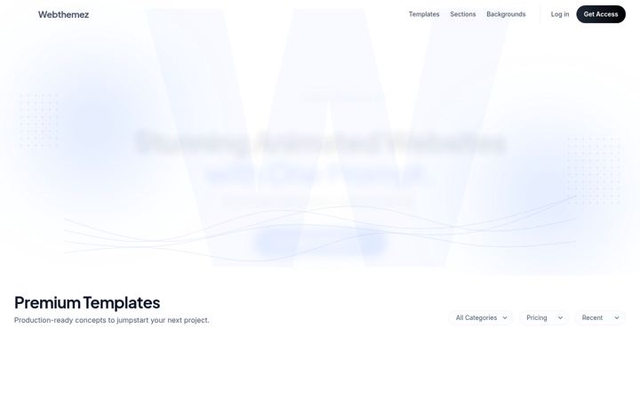 Snímek obrazovky webthemez.com