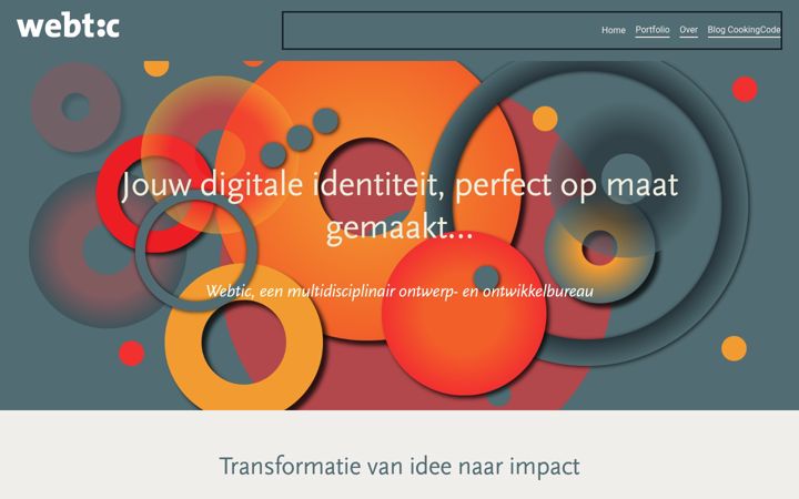 Screenshot van webtic.nl