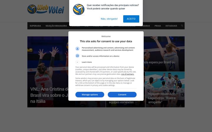 Screenshot of webvolei.com.br