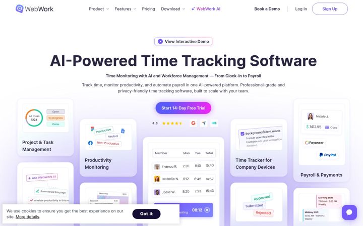 Screenshot of webwork-tracker.com