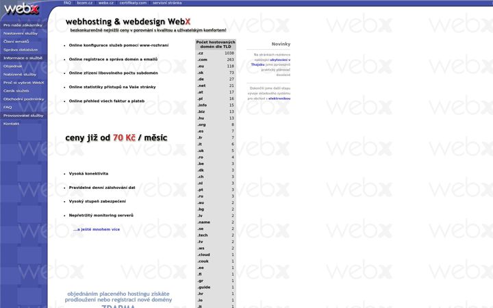 Screenshot of webx.cz