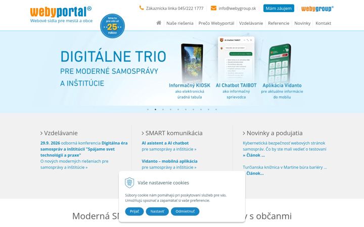Screenshot of webyportal.sk