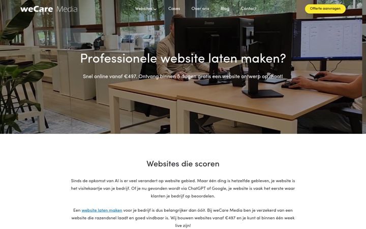 Screenshot of wecaremedia.nl