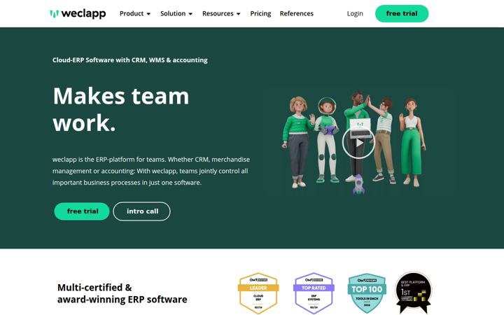 Screenshot di weclapp.com