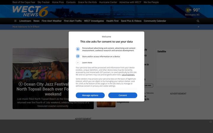 Screenshot of wect.com