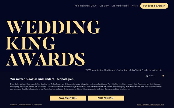 Kuvakaappaus sivustosta wedding-king-awards.de