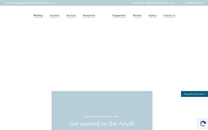 Ekrano kopija weddingamalficoast.com