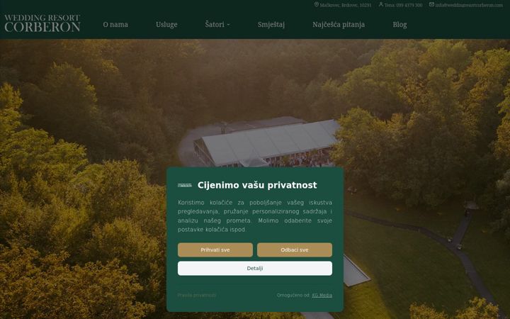 Screenshot of weddingresortcorberon.com