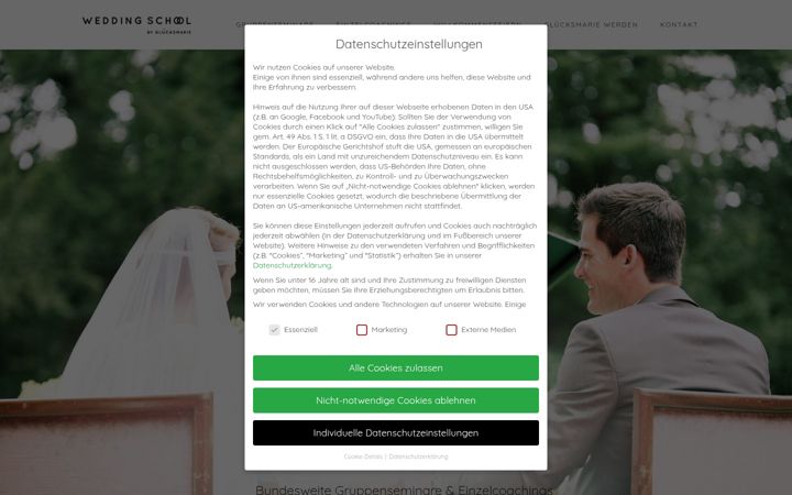 Capture d'écran de weddingschool.de