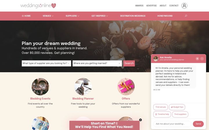 Screenshot of weddingsonline.ie