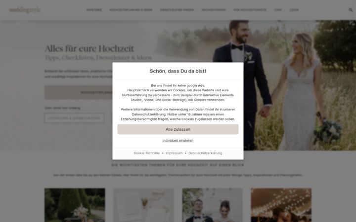 Screenshot of weddingstyle.de
