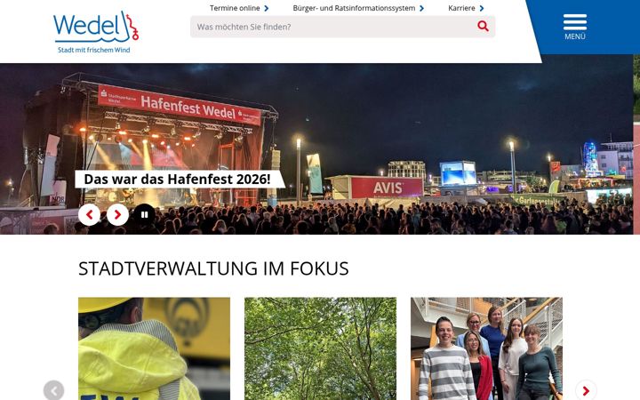Screenshot of wedel.de