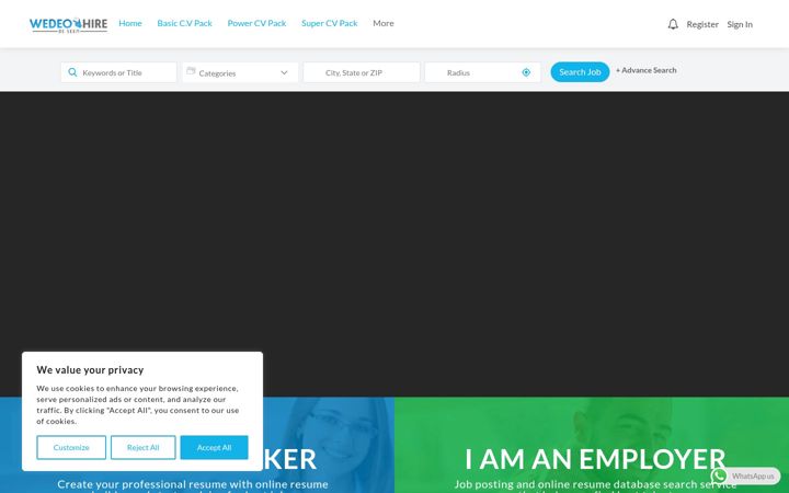 Screenshot of wedeohire.com