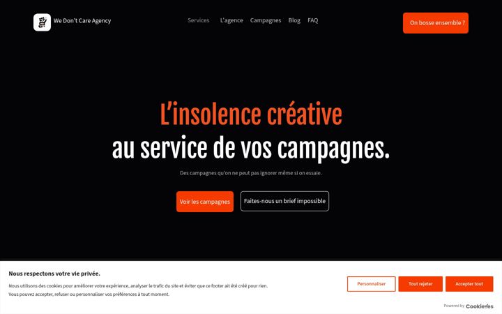 Skjermbilde av wedontcareagency.fr