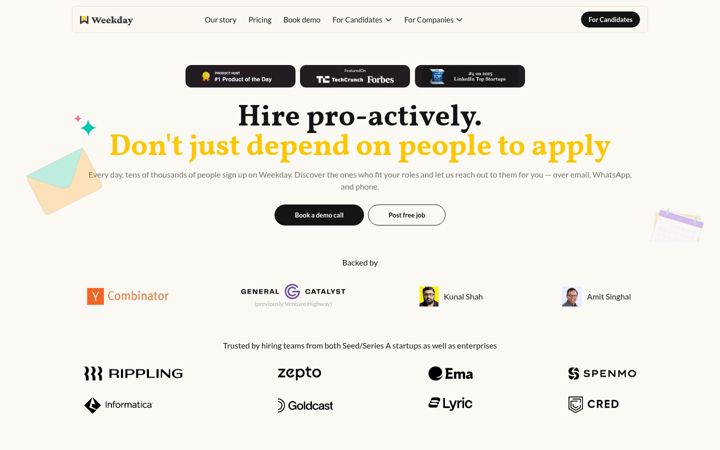 Screenshot of weekday.works