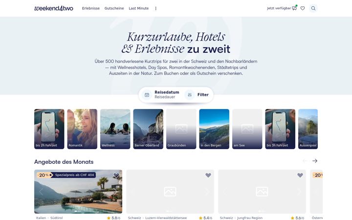 Screenshot of weekend4two.ch