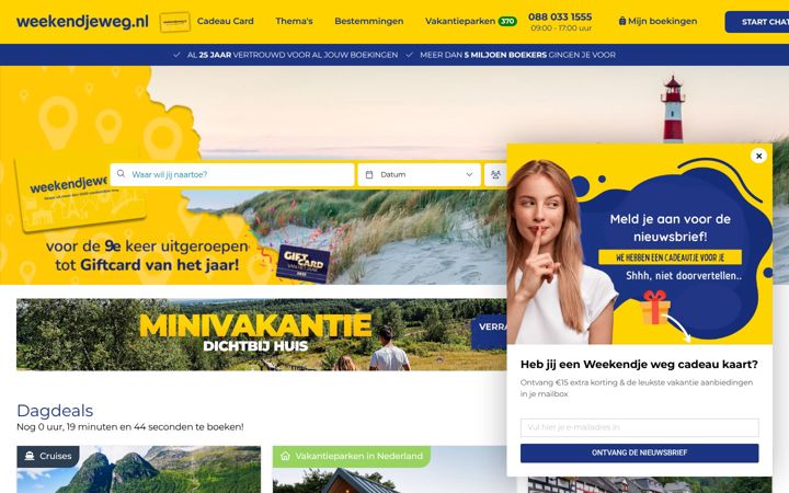 Skærmbillede af weekendjeweg.nl