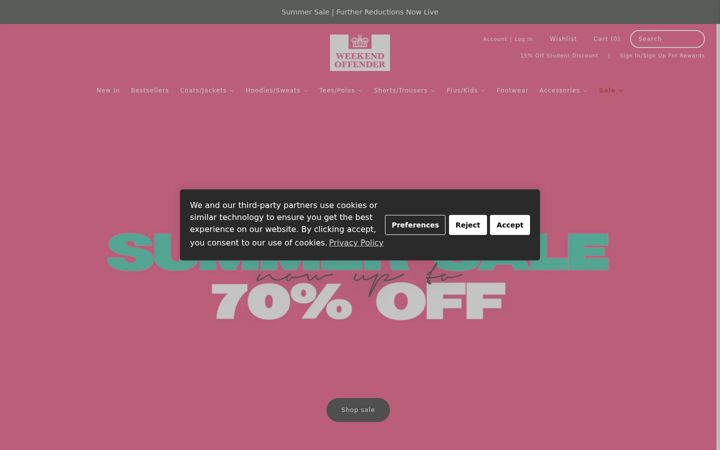 Screenshot of weekendoffender.com