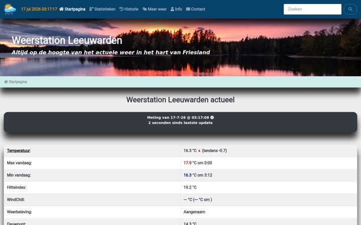 Snimka zaslona za weerstationleeuwarden.nl