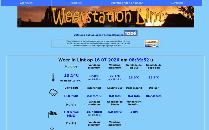 Screenshot του weerstationlint.be