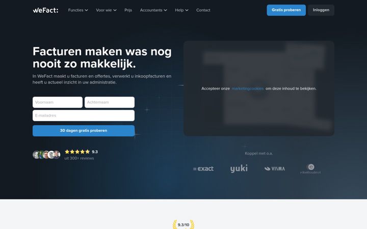 Screenshot of wefact.nl
