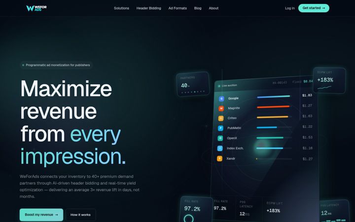 Screenshot ta' weforads.com