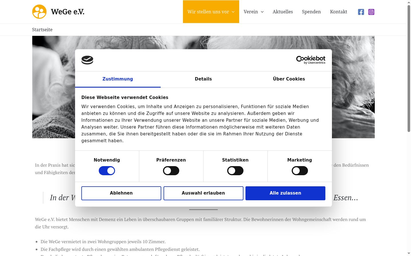 Capture d'écran de la bannière de consentement affichée avant toute interaction