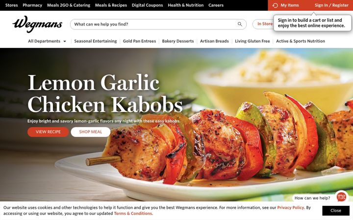 Zrzut ekranu wegmans.com