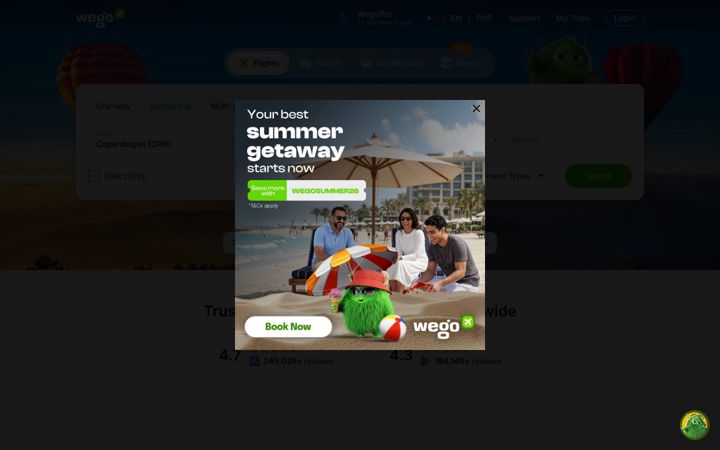 Screenshot of wego.com.ph