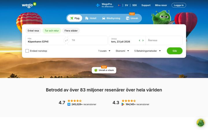 Screenshot of wegoresa.se